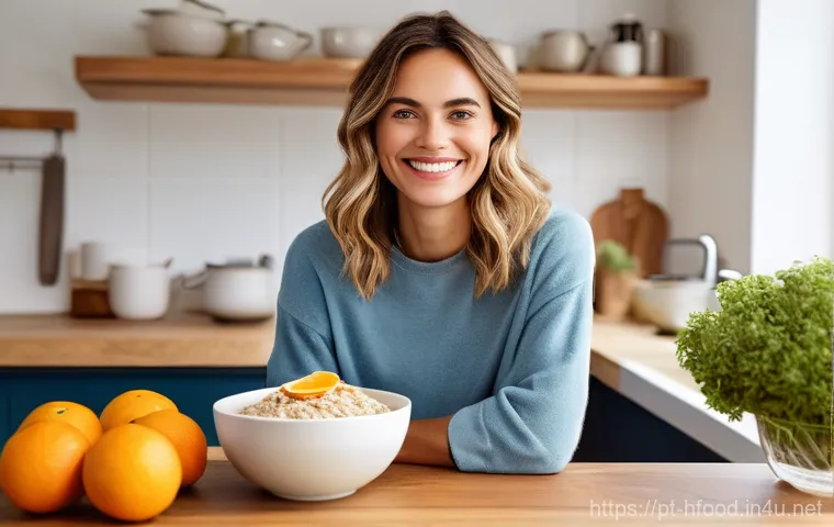집에서 만드는 오트밀 레시피 - **Morning Serenity with Berry Overnight Oats**
    A beautifully composed close-up shot of a glass j...