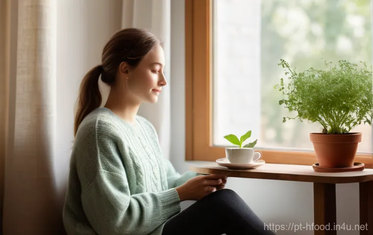 체지방 감소를 돕는 티 추천 - Prompt 1: The Soothing Tea Ritual**